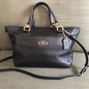 COACH Mini Ellis Black Pebbled Leather Tote/Satchel/Crossbody/Purse, F35030